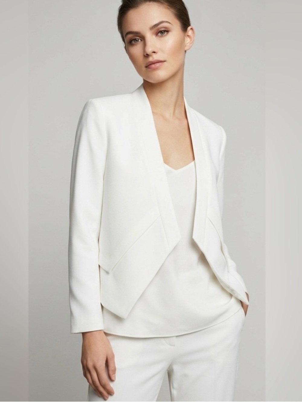 BCBGmaxazria Modern Cream Ivory White Lloyd Blazer